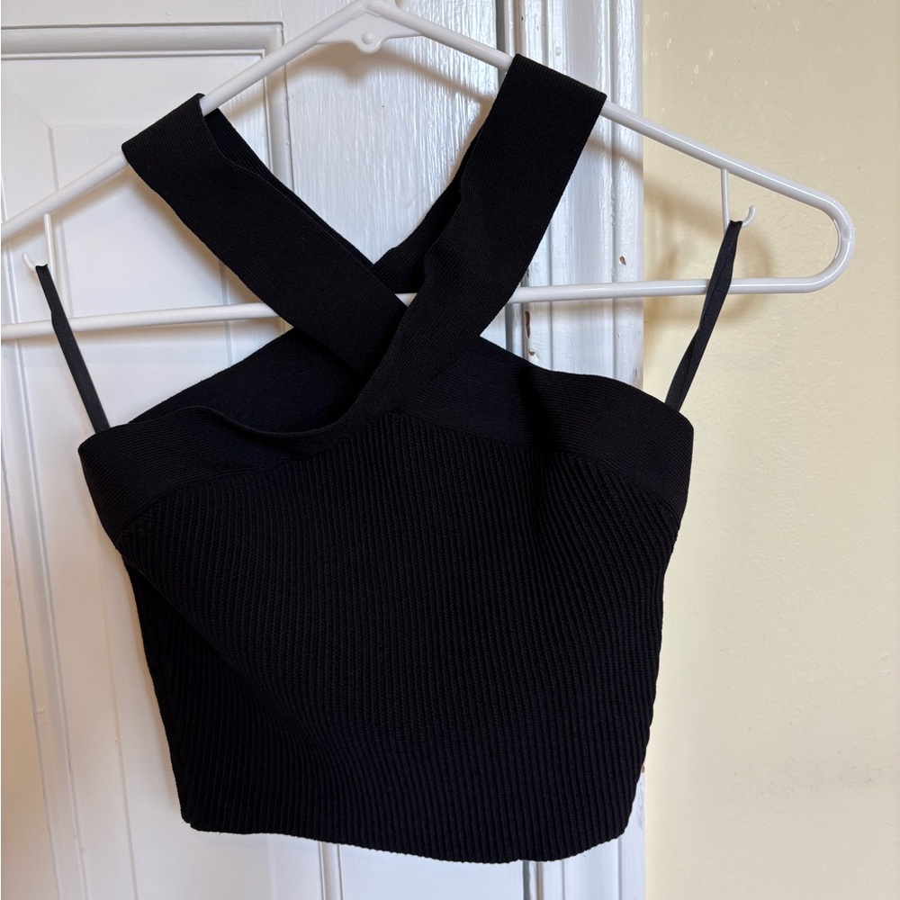 Aritzia Black Halter Top